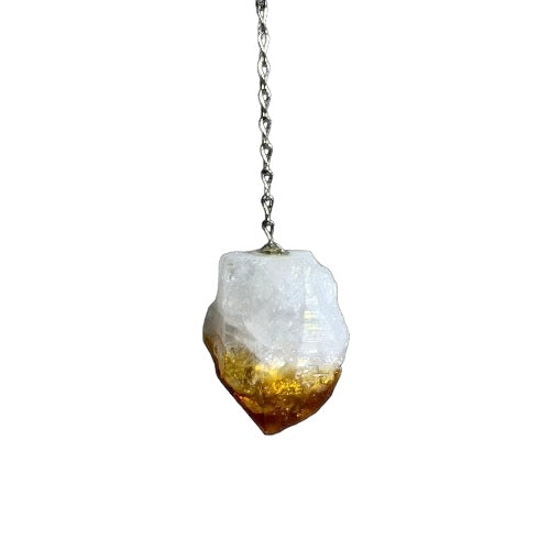 Citrine Rough Point Pendulum