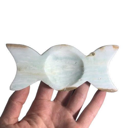 Caribbean Calcite Triple Moon Bowl