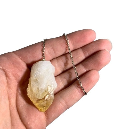 Citrine Rough Point Pendulum
