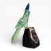 Green Fluorite Parrot on Amethyst Cluster