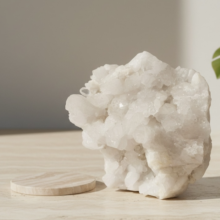 Large Clear Quartz Cluster Crystal 3.4kg - Statement Crystal Lamp Specimen | Kindred Crystal Collective