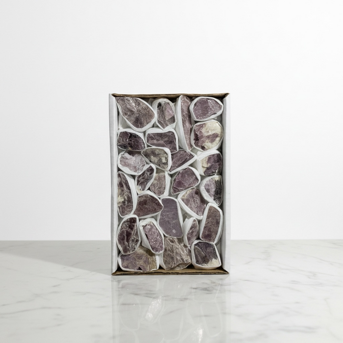 Kindred Crystal Collective — Lepidolite Rough Box, natural lepidolite rough specimen in soft lilac and lavender tones, presented in gift box