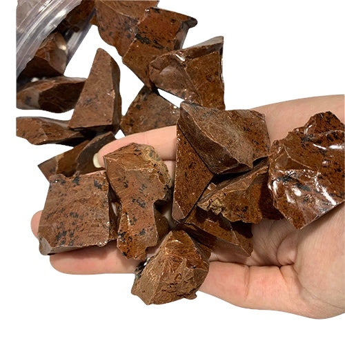 Kindred Crystal Collective — Mahogany Obsidian Rough 1KG, natural rough obsidian pieces with mahogany-brown tones and varied dark markings.