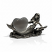 Mermaid Pewter Stand featuring a detailed mermaid figure holding a crystal heart | Kindred Crystal Collective