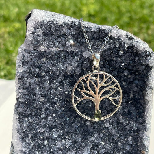 Moldavite Tree of Life Pendant