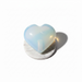 Opalite carved crystal heart in soft milky white with rainbow iridescent flashes, 168g, for new beginnings, clear thinking and emotional calm