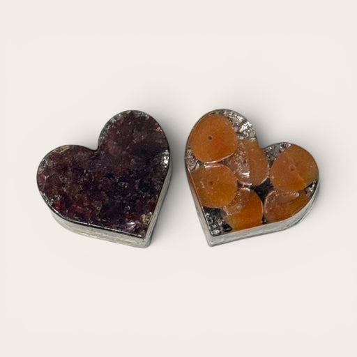 Kindred Crystal Collective - Handcrafted orgonite heart with copper, crystal chips and mixed metal shavings in high-gloss resin, for meditation spaces, crystal decor and meaningful gifting