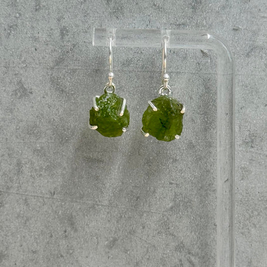 Raw Peridot Earrings