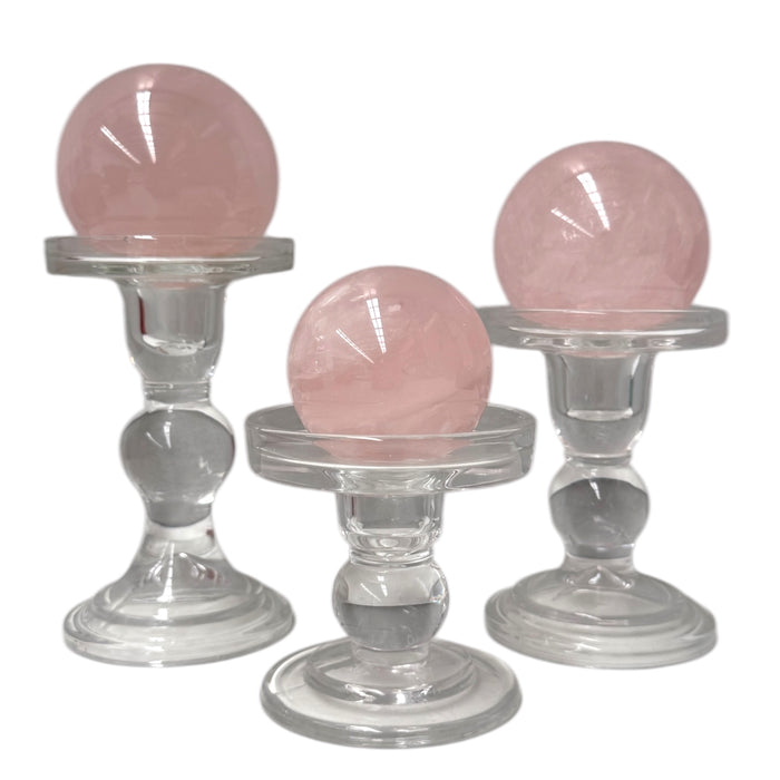 Glass Sphere & Candle Display Stands – Set of 3