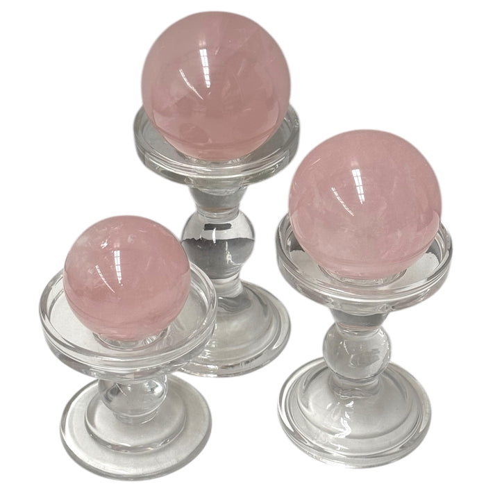Glass Sphere & Candle Display Stands – Set of 3