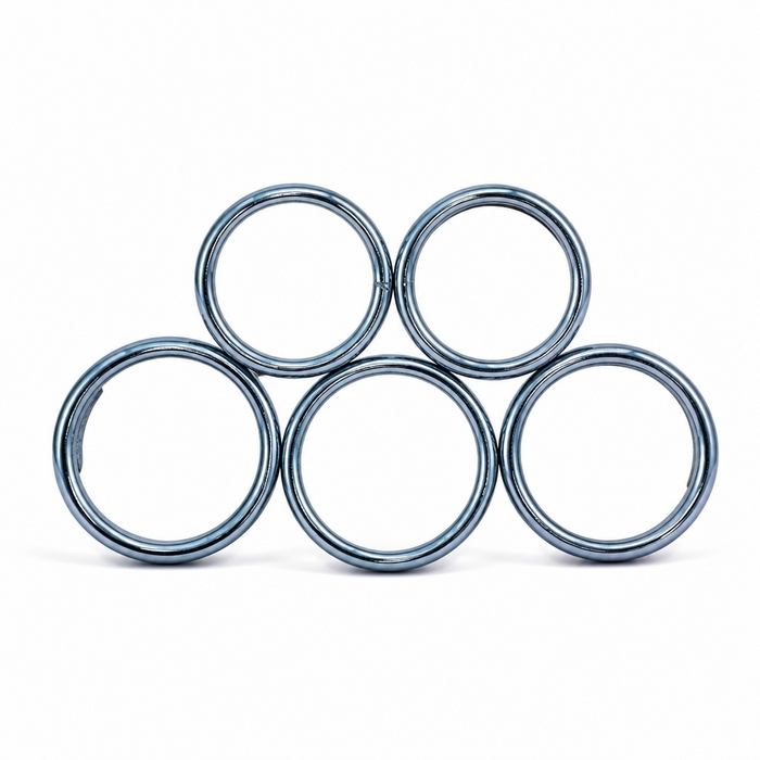 Hematite Rings Flat Edge 5 pack