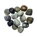 Kindred Crystal Collective — Picasso Jasper Tumbled 1.5–2cm, abstract black grey and cream picasso jasper tumbled stone with painterly markings on white background