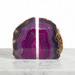 Pink agate bookend pair 1.9kg showing matched natural banding patterns in colour-enhanced pink, for grounding, balance and home decor