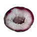 Kindred Crystal Collective - Pink Agate geode druzy slice with deep magenta and rose banding and a sparkling white druzy quartz crystal centre.