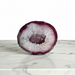 Kindred Crystal Collective - Pink Agate geode druzy slice with deep magenta and rose banding and a sparkling white druzy quartz crystal centre.