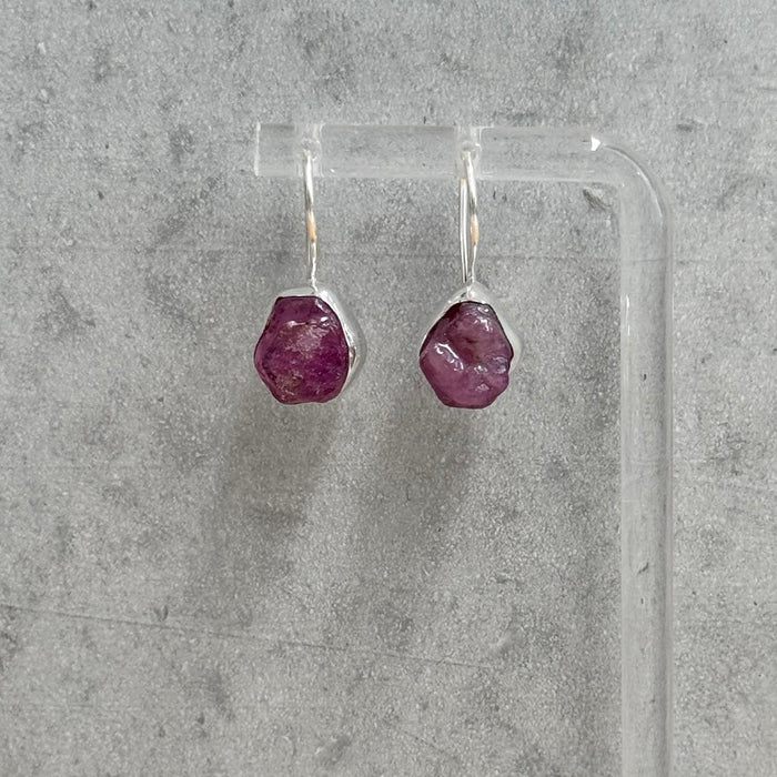 Raw Ruby Earrings