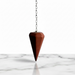 Natural red jasper faceted pendulum in deep earthy red tones, used for dowsing and grounding