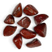 Kindred Crystal Collective — Red Jasper Tumbled 3cm, rich deep red jasper tumbled stone with earthy tones on white background