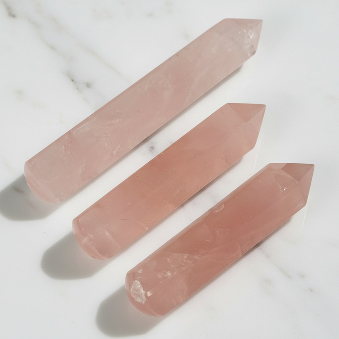 Rose Quartz Single Terminated Wand | Crystal Wand