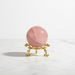 Natural rose quartz crystal sphere in soft blush pink, 134g, radiating love and heart chakra healing energy in all directions