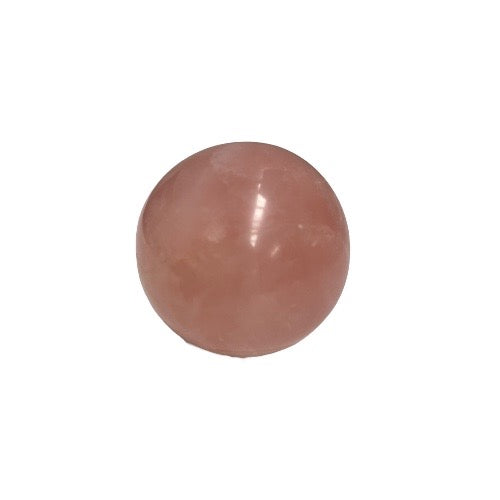 Natural rose quartz crystal sphere in soft blush pink, 134g, radiating love and heart chakra healing energy in all directions