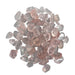 Kindred Crystal Collective — Rose Quartz Tumbled 1.5–2cm, large pile of small polished soft pink to pale blush quartz chips with high-gloss translucent finish on white background