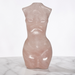 Kindred Crystal Collective — Rose Quartz Female Body Carving, high-gloss polished blush pink Rose Quartz goddess figurine displayed front-facing on white marble surface