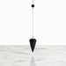 Natural shungite round pendulum in matte black, used for dowsing and EMF protection