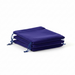 Stack of blue drawstring bags on a white background