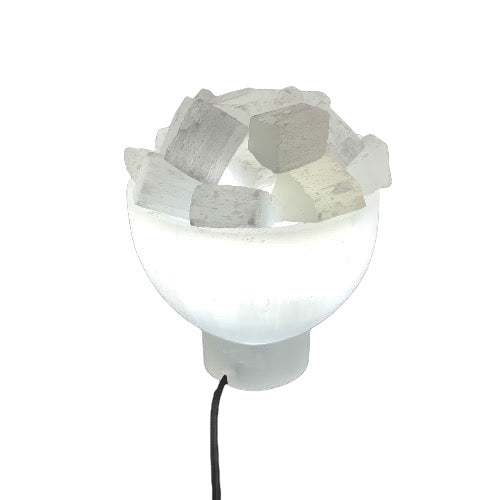 Selenite Bowl Lamp Kindred Crystal Collection