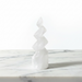 Kindred Crystal Collective — Selenite Spiral Tower, white selenite spiral tower 10cm, front view on white background
