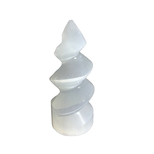 Selenite Spiral Tower Kindred Crystal Collection