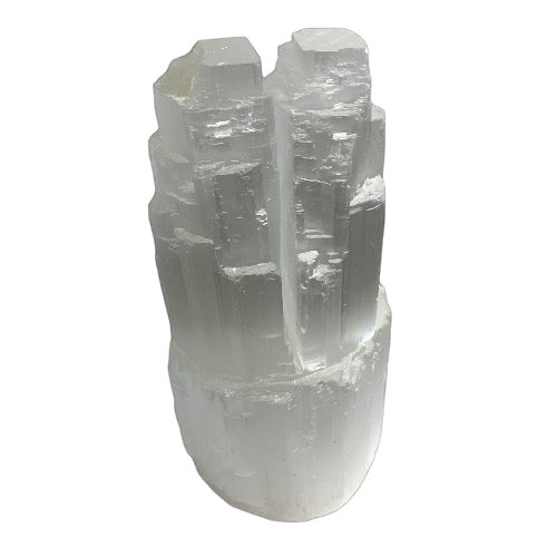 Selenite Twin Tower Lamp Kindred Crystal Collection