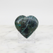 Shattuckite heart 119g showing rich blue tones with malachite and chrysocolla inclusions, a rare healing crystal for third eye and heart chakra