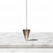 Natural smoky quartz faceted pendulum in translucent grey-brown, hanging on a silver chain