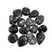 Kindred Crystal Collective — Snowflake Obsidian Tumbled 2.5–3cm, black volcanic glass tumbled stone with white cristobalite snowflake patterns on white background

