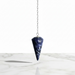 Natural sodalite faceted pendulum in deep blue with white veining, used for dowsing and third eye meditation