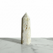 Kindred Crystal Collective — Sphalerite White Generator, polished off-white sphalerite generator point with natural inclusions and textured surface, variant 2