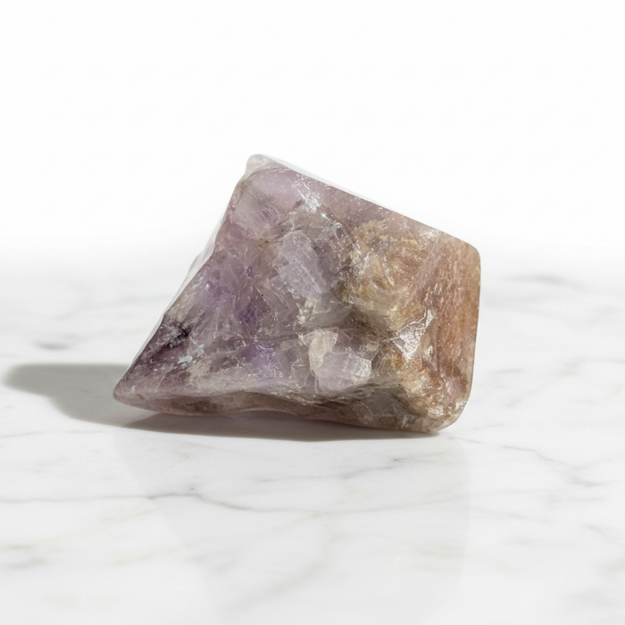 Natural super seven crystal point 277g containing amethyst, smoky quartz and 5 other minerals, for spiritual growth and crown chakra connection