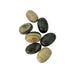 Kindred Crystal Collective — Taiji Jade Tumbled 3–3.5cm, seven polished oval stones with contrasting deep green and creamy beige two-tone patterning on white background