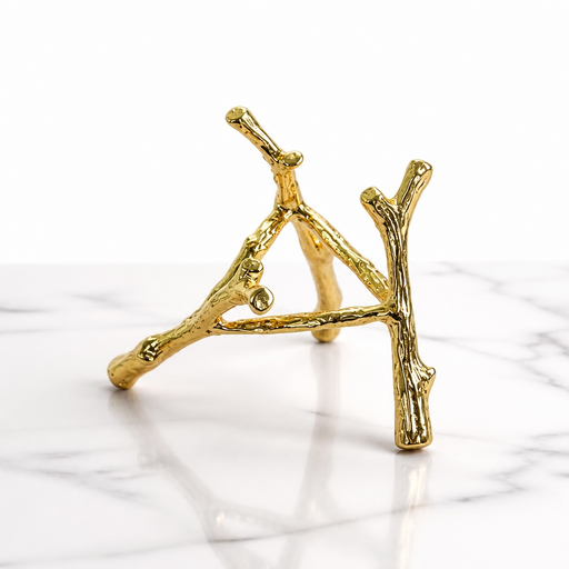 Kindred Crystal Collective — Tree Branch Metal Sphere Stand Small Gold, gold-finish metal tree branch sphere display stand, 6x6x3.5cm