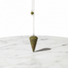 Natural unakite faceted pendulum with mottled green and pink tones, used for dowsing and heart chakra healing