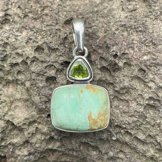 Variscite and Peridot Pendant