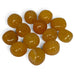 Kindred Crystal Collective — Yellow Aventurine Tumbled 2-3cm, polished honey-yellow and golden-ochre stones with occasional pale veins on a white background.