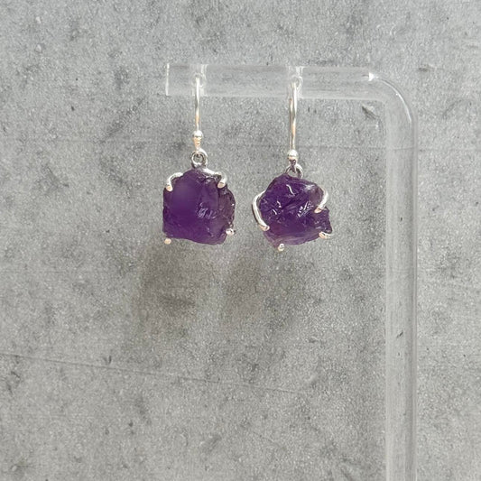 Raw Amethyst Earrings