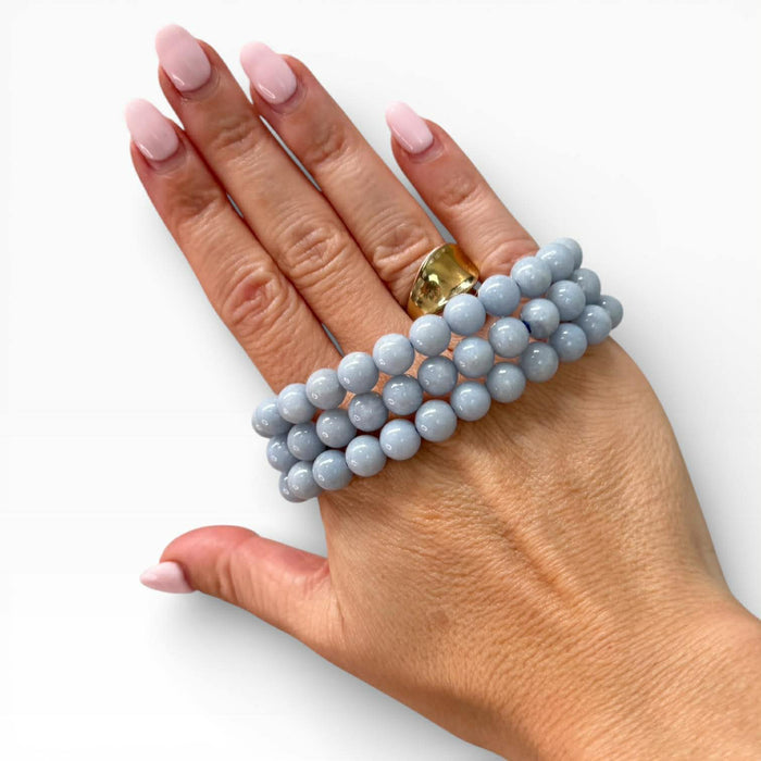 Angelite Bead Bracelet