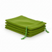 Stack of green drawstring bags on a white background