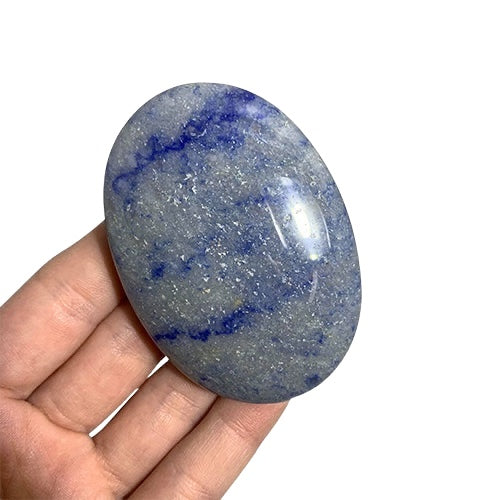 Blue Quartz Palm Stone