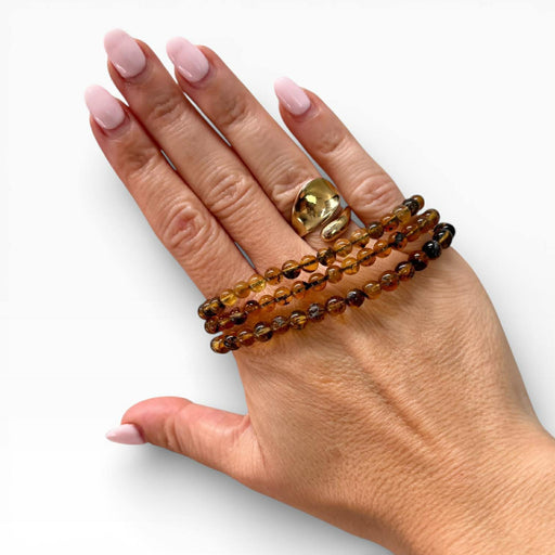 blue amber bead bracelet