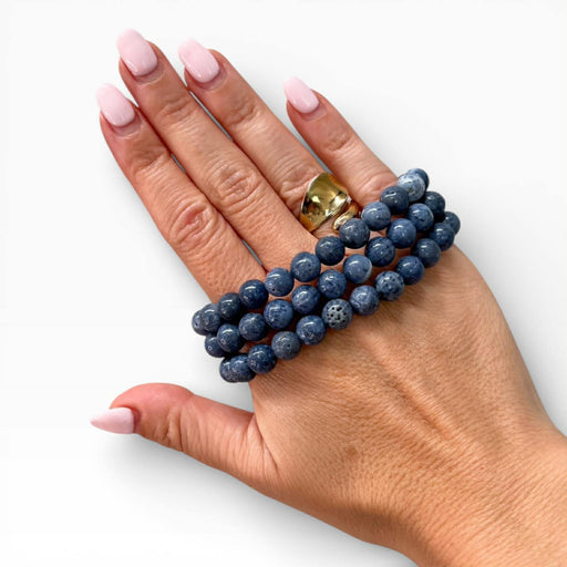 blue coral bead bracelet